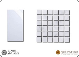 [XKMMQ0HA] Honed marble 5/8&quot; square Sample Card in 'Carrara White'